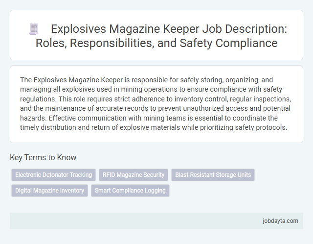 Explosives Magazine Keeper Job Description: Roles, Responsibilities, and Safety Compliance