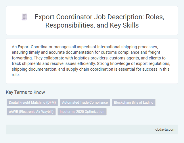 Export Coordinator Job Description: Roles, Responsibilities, and Key Skills