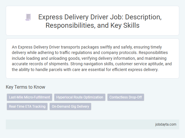 Express Delivery Driver Job: Description, Responsibilities, and Key Skills