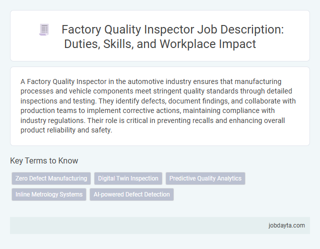 Factory Quality Inspector Job Description: Duties, Skills, and Workplace Impact