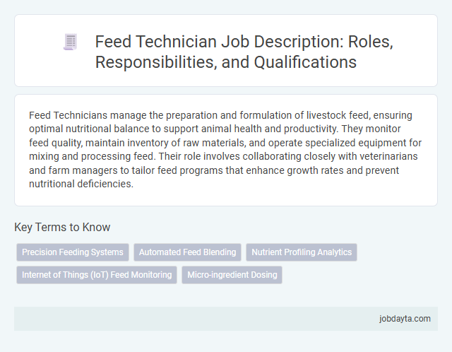 Feed Technician Job Description: Roles, Responsibilities, and Qualifications