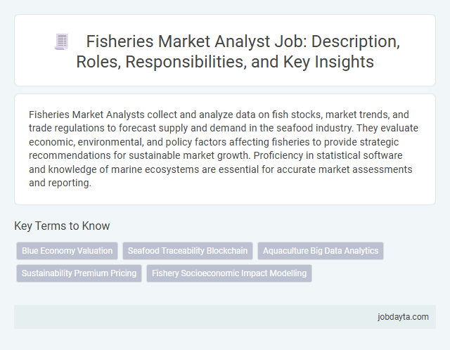 Fisheries Market Analyst Job: Description, Roles, Responsibilities, and Key Insights
