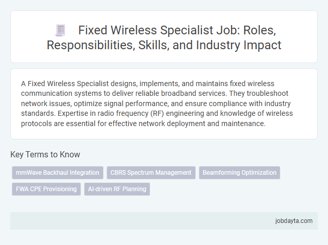 Fixed Wireless Specialist Job: Roles, Responsibilities, Skills, and Industry Impact