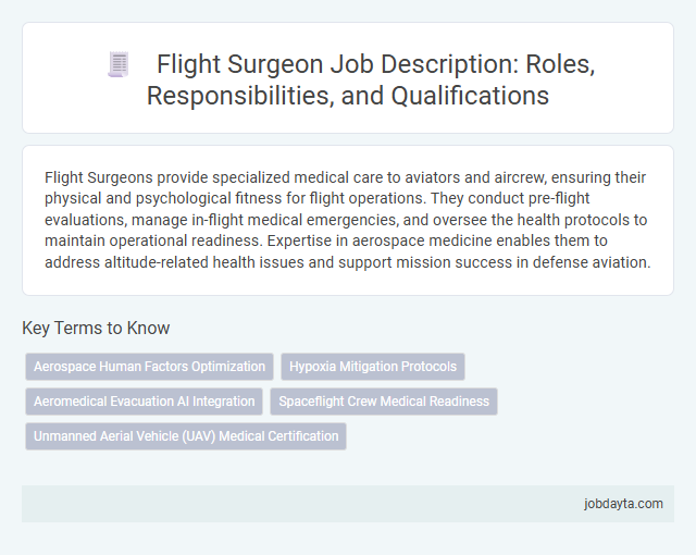 Flight Surgeon Job Description: Roles, Responsibilities, and Qualifications