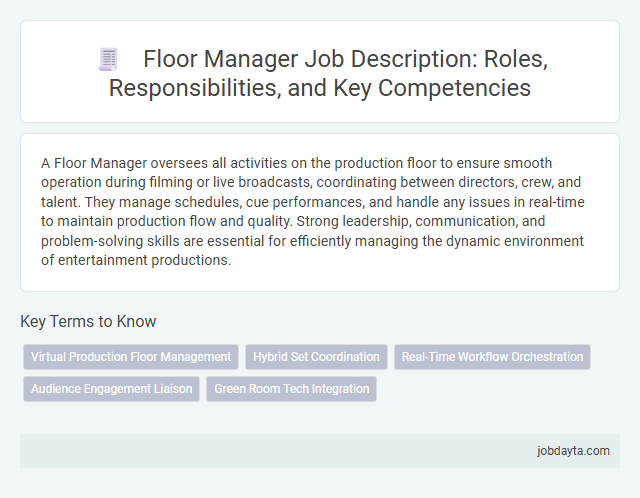 Floor Manager Job Description: Roles, Responsibilities, and Key Competencies