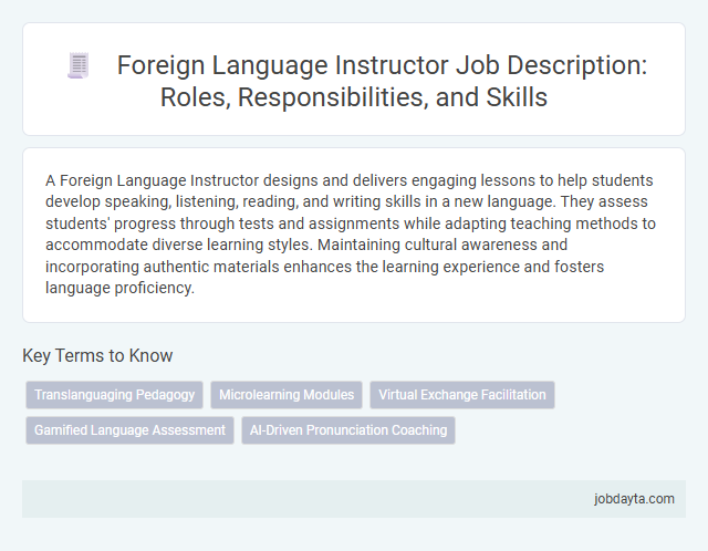 Foreign Language Instructor Job Description: Roles, Responsibilities, and Skills