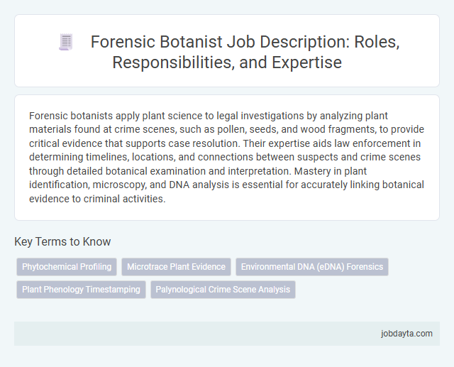 Forensic Botanist Job Description: Roles, Responsibilities, and Expertise