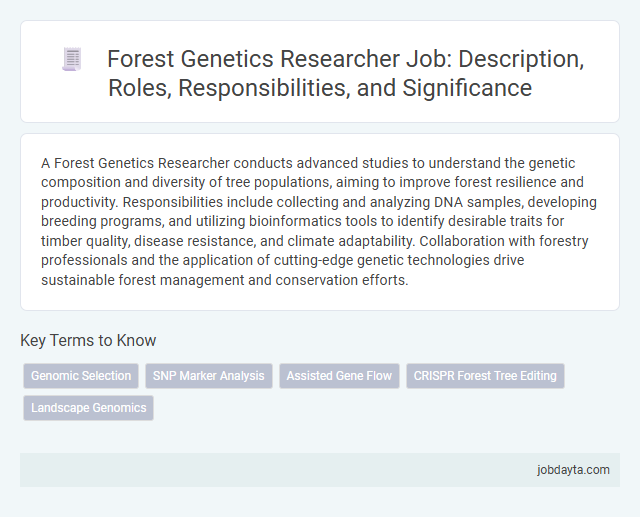 Forest Genetics Researcher Job: Description, Roles, Responsibilities, and Significance