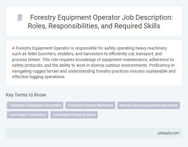 Forestry Equipment Operator Job Description: Roles, Responsibilities, and Required Skills