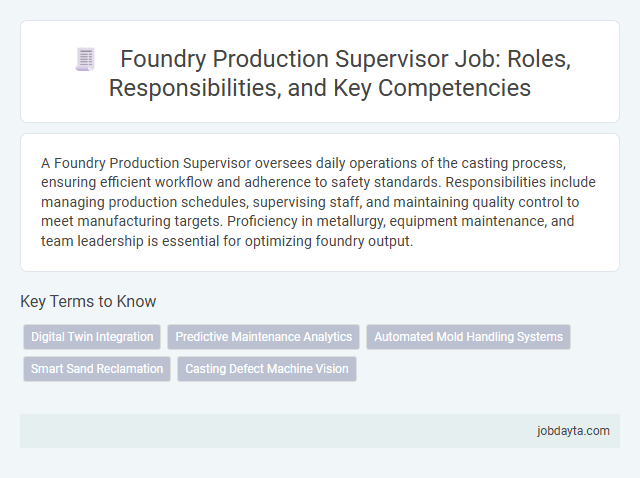 Foundry Production Supervisor Job: Roles, Responsibilities, and Key Competencies