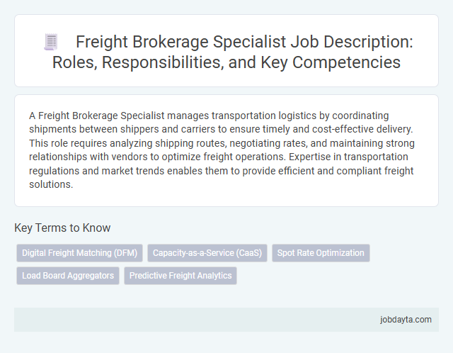 Freight Brokerage Specialist Job Description: Roles, Responsibilities, and Key Competencies