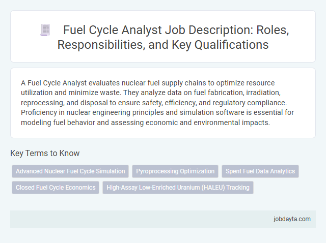 Fuel Cycle Analyst Job Description: Roles, Responsibilities, and Key Qualifications