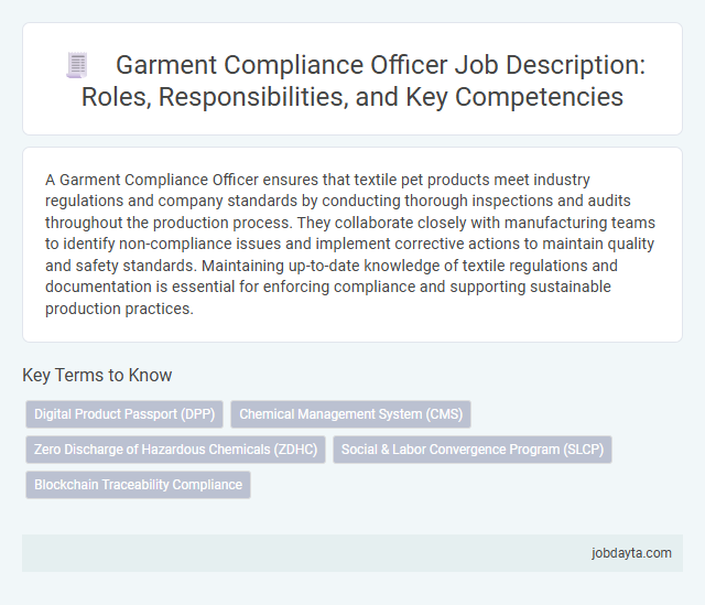 Garment Compliance Officer Job Description: Roles, Responsibilities, and Key Competencies