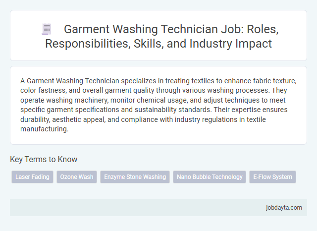 Garment Washing Technician Job: Roles, Responsibilities, Skills, and Industry Impact