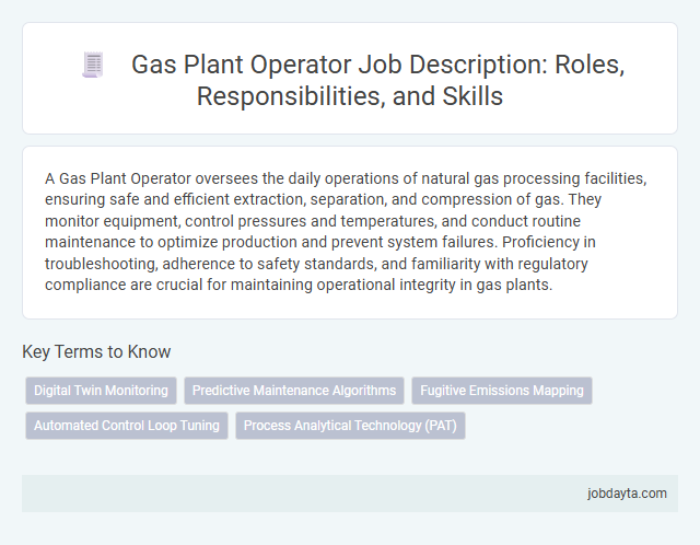 Gas Plant Operator Job Description: Roles, Responsibilities, and Skills