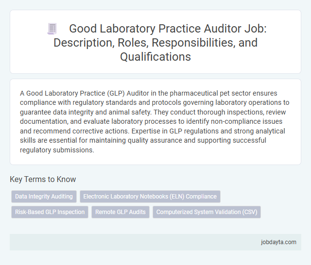 Good Laboratory Practice Auditor Job: Description, Roles, Responsibilities, and Qualifications