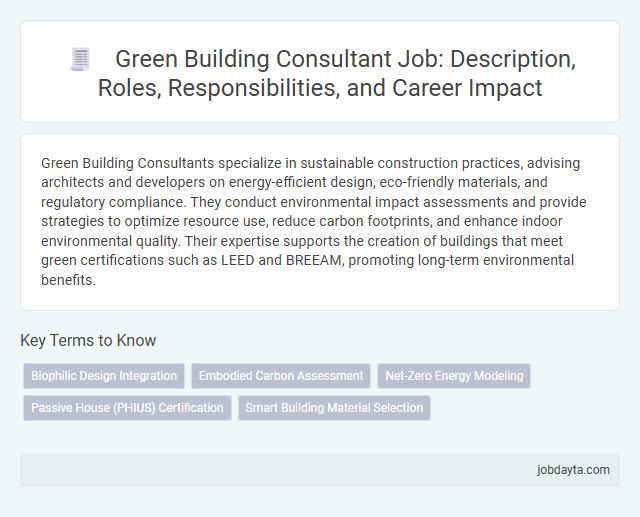 Green Building Consultant Job: Description, Roles, Responsibilities, and Career Impact
