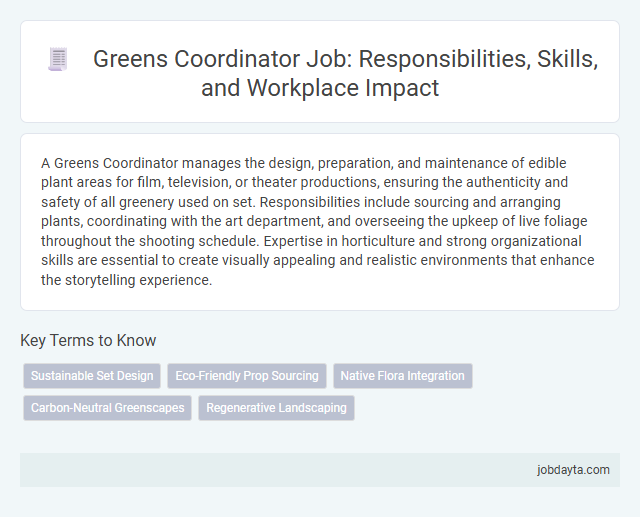 Greens Coordinator Job: Responsibilities, Skills, and Workplace Impact