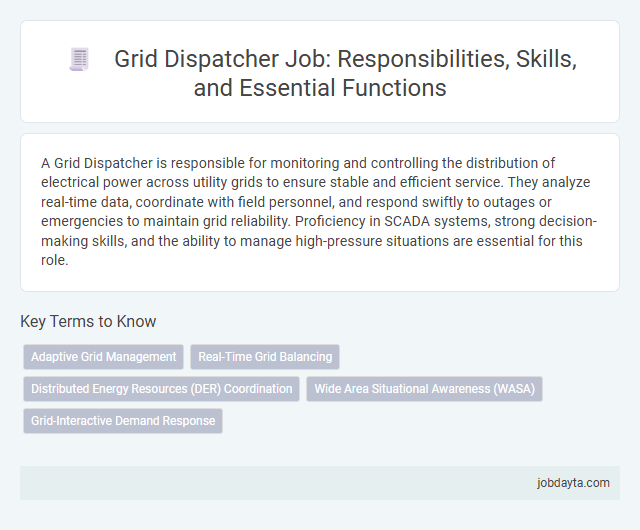 Grid Dispatcher Job: Responsibilities, Skills, and Essential Functions