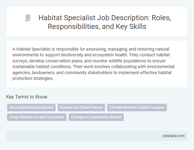 Habitat Specialist Job Description: Roles, Responsibilities, and Key Skills