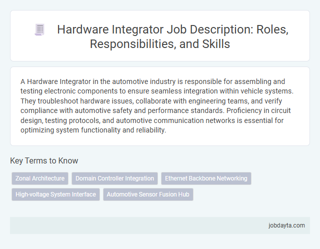 Hardware Integrator Job Description: Roles, Responsibilities, and Skills