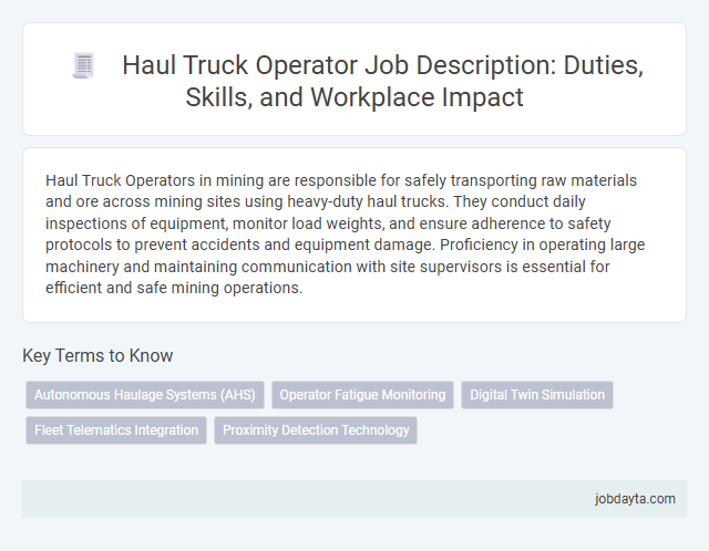 Haul Truck Operator Job Description: Duties, Skills, and Workplace Impact