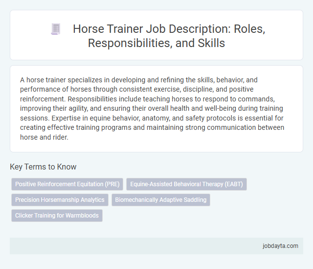 Horse Trainer Job Description: Roles, Responsibilities, and Skills