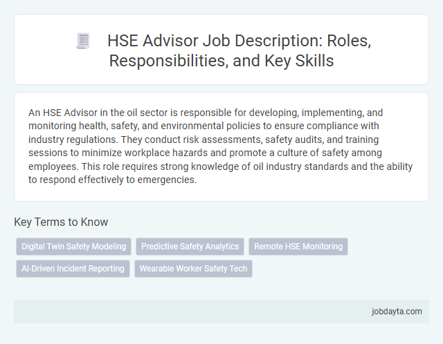 HSE Advisor Job Description: Roles, Responsibilities, and Key Skills