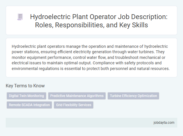 Hydroelectric Plant Operator Job Description: Roles, Responsibilities, and Key Skills