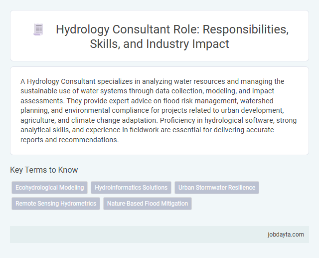 Hydrology Consultant Role: Responsibilities, Skills, and Industry Impact