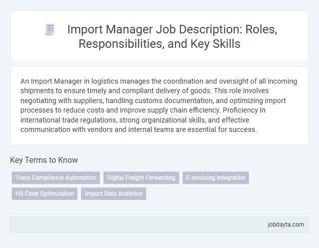 Import Manager Job Description: Roles, Responsibilities, and Key Skills