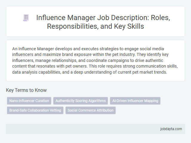 Influence Manager Job Description: Roles, Responsibilities, and Key Skills