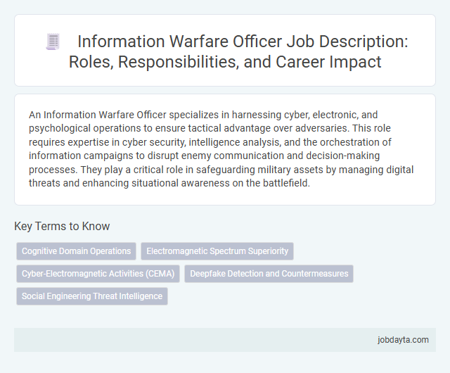 Information Warfare Officer Job Description: Roles, Responsibilities, and Career Impact