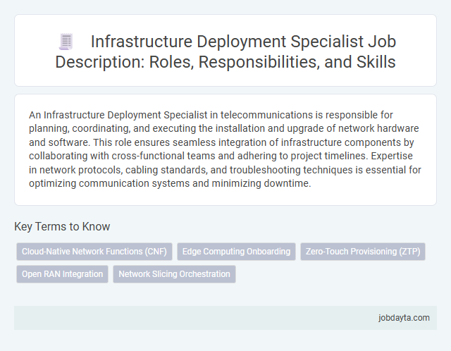 Infrastructure Deployment Specialist Job Description: Roles, Responsibilities, and Skills