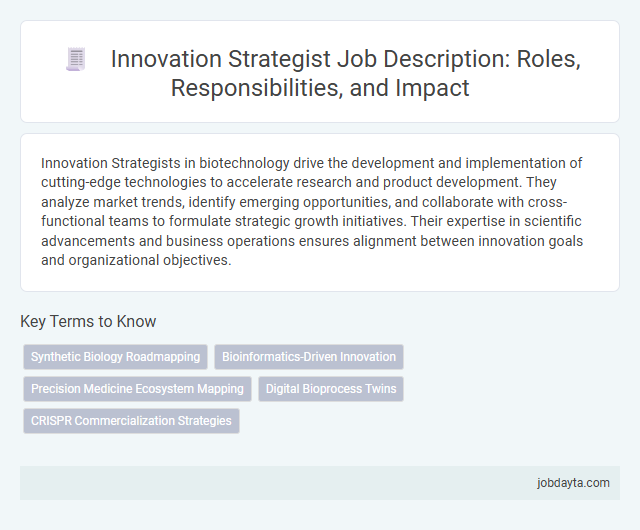 Innovation Strategist Job Description: Roles, Responsibilities, and Impact
