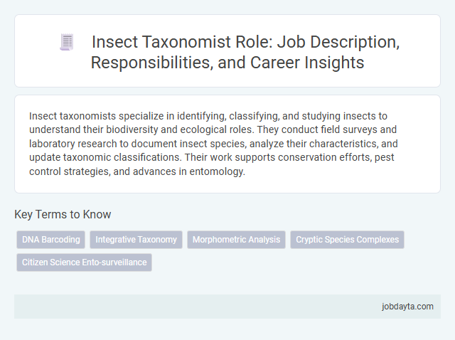 Insect Taxonomist Role: Job Description, Responsibilities, and Career Insights