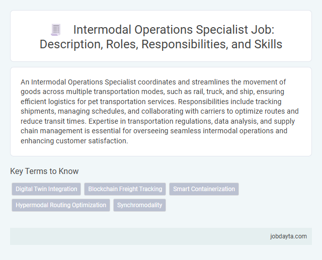 Intermodal Operations Specialist Job: Description, Roles, Responsibilities, and Skills