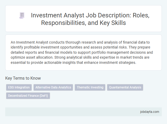 Investment Analyst Job Description: Roles, Responsibilities, and Key Skills