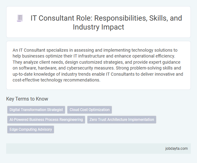 IT Consultant Role: Responsibilities, Skills, and Industry Impact