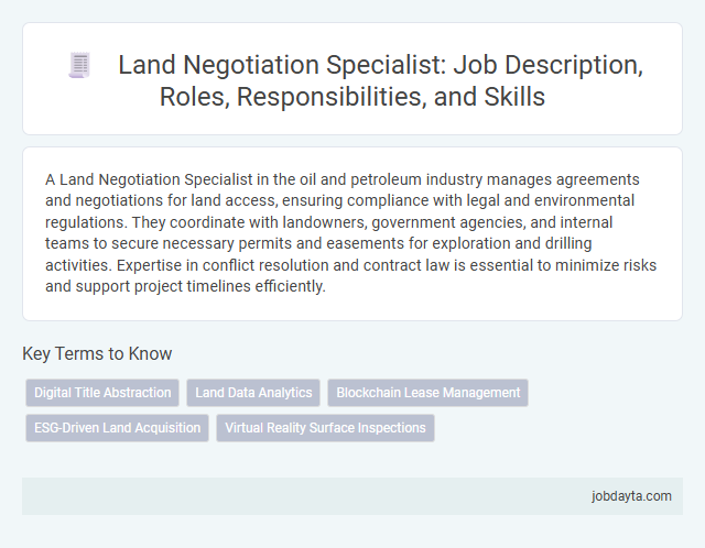 Land Negotiation Specialist: Job Description, Roles, Responsibilities, and Skills