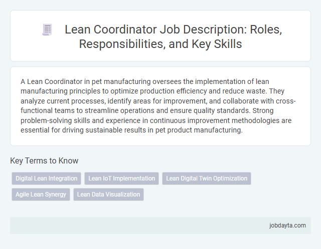 Lean Coordinator Job Description: Roles, Responsibilities, and Key Skills