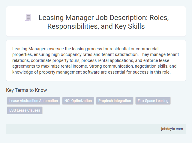 Leasing Manager Job Description: Roles, Responsibilities, and Key Skills