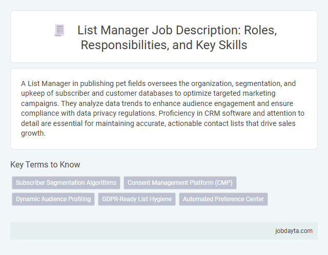 List Manager Job Description: Roles, Responsibilities, and Key Skills