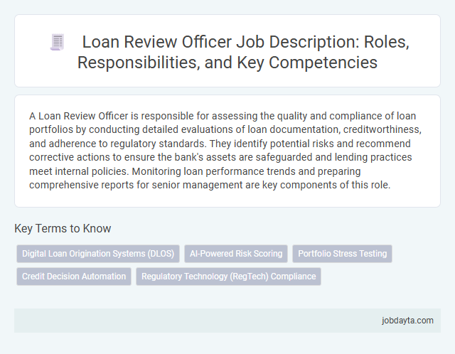 Loan Review Officer Job Description: Roles, Responsibilities, and Key Competencies