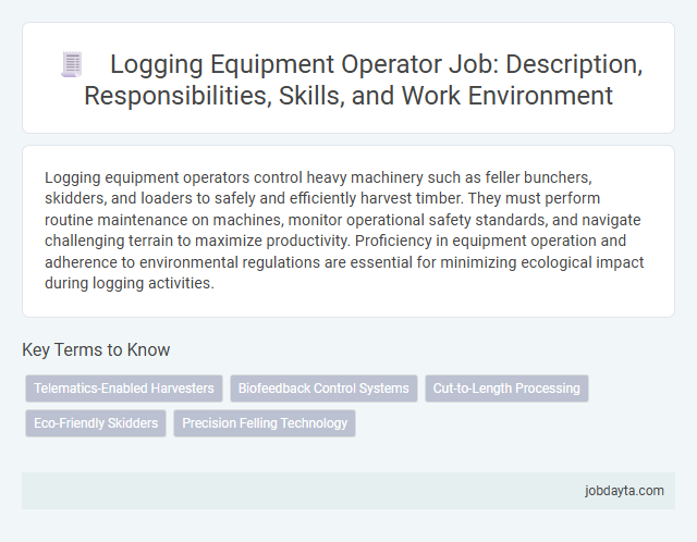Logging Equipment Operator Job: Description, Responsibilities, Skills, and Work Environment