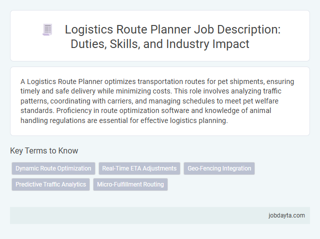 Logistics Route Planner Job Description: Duties, Skills, and Industry Impact