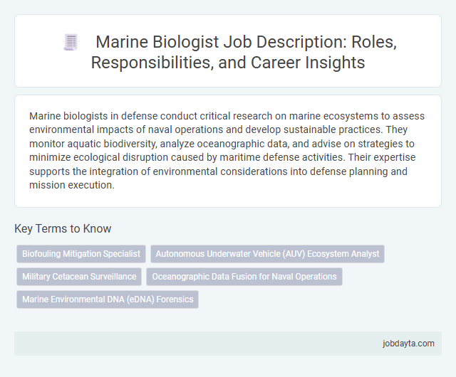 Marine Biologist Job Description: Roles, Responsibilities, and Career Insights