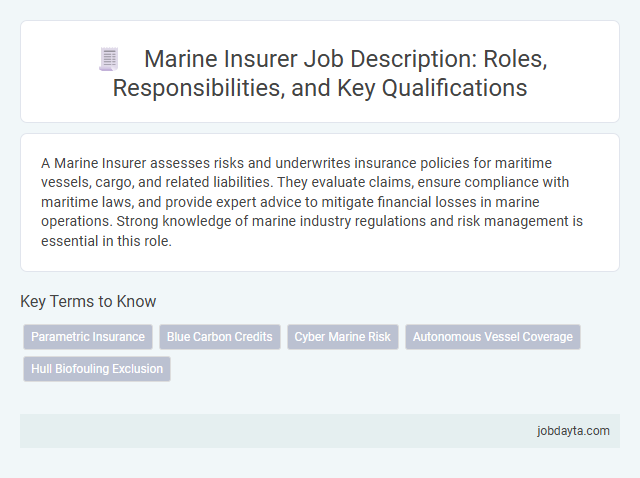 Marine Insurer Job Description: Roles, Responsibilities, and Key Qualifications