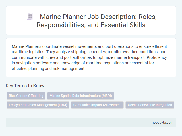 Marine Planner Job Description: Roles, Responsibilities, and Essential Skills