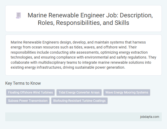 Marine Renewable Engineer Job: Description, Roles, Responsibilities, and Skills